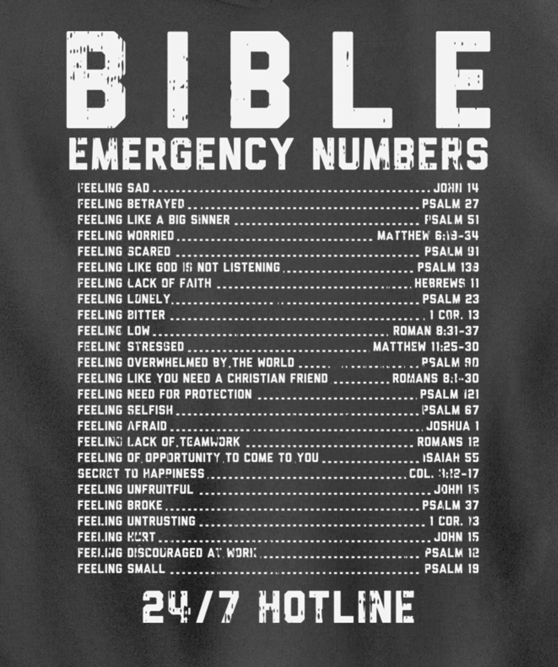 Bible Emergency Numbers Verse God Jesus Faith Christian Gift Pullover Hoodie