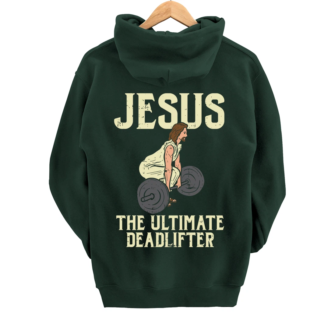 Jesus Deadlift Workout Gym Fitness Funny God Christian Gift Pullover Hoodie