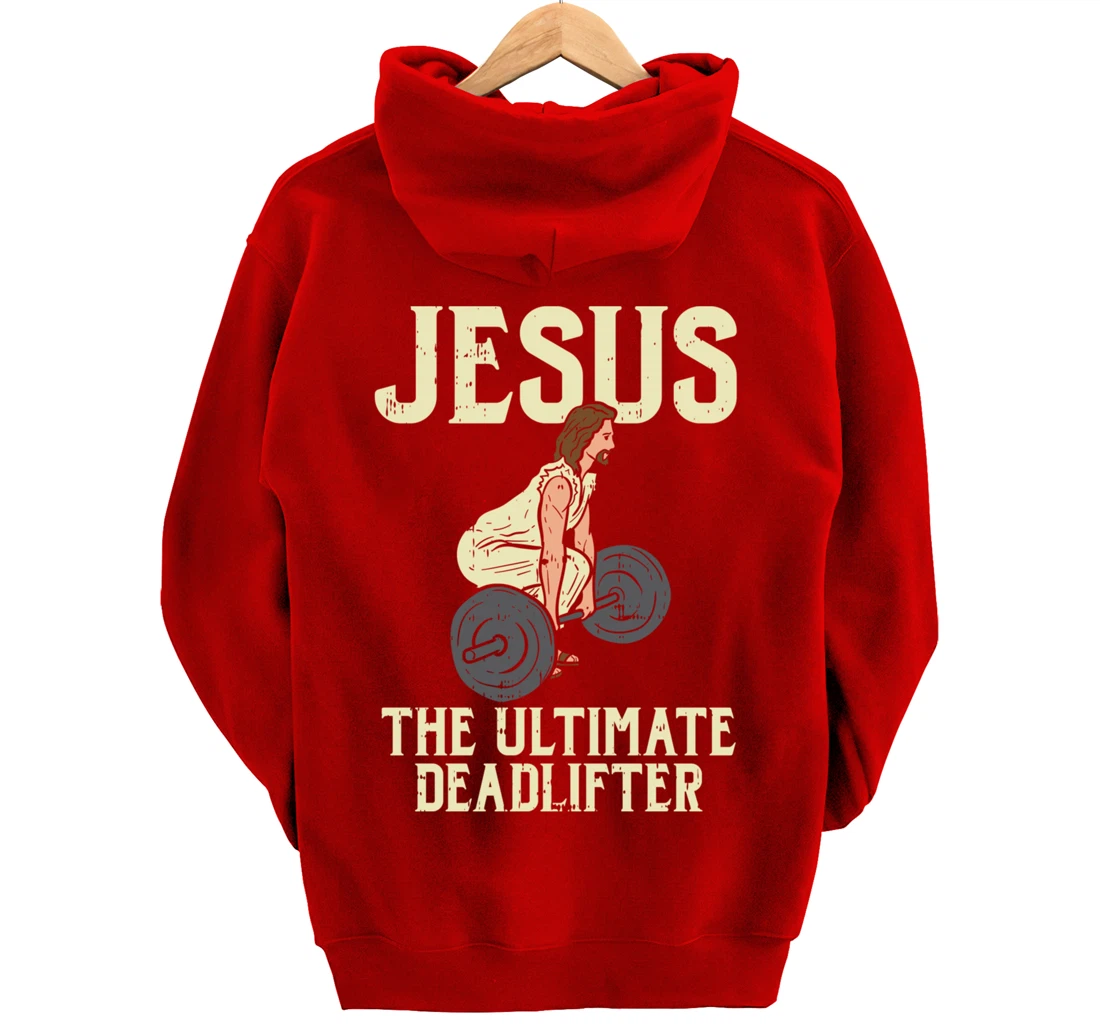 Jesus Deadlift Workout Gym Fitness Funny God Christian Gift Pullover Hoodie