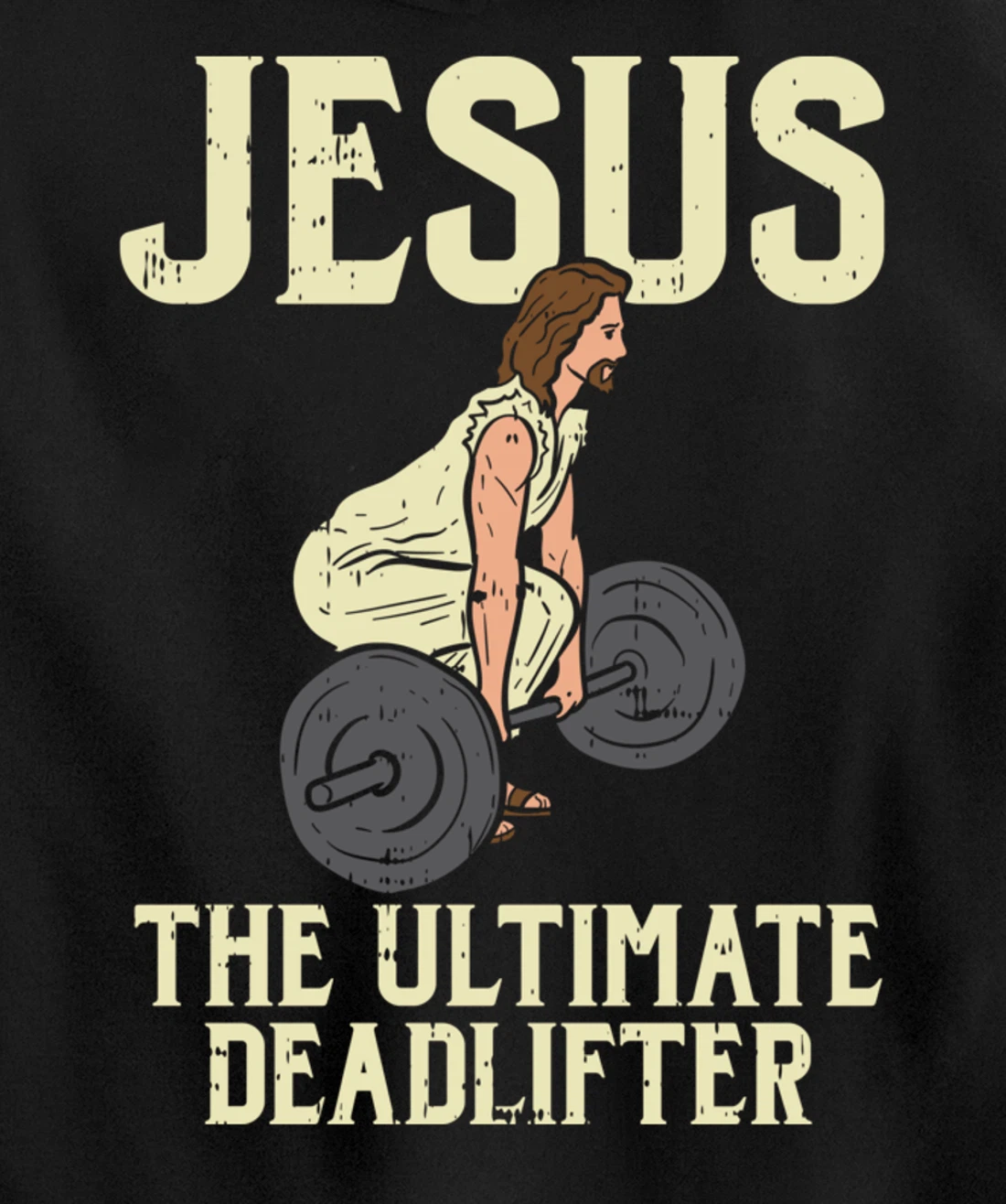 Jesus Deadlift Workout Gym Fitness Funny God Christian Gift Pullover Hoodie