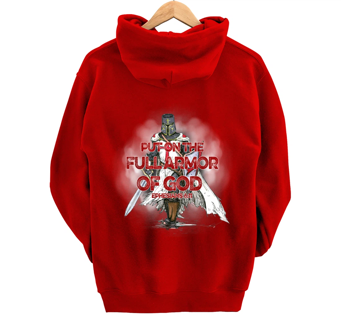 Put On The Full Armor Of God Bible Verse Christian Gift Pullover Hoodie