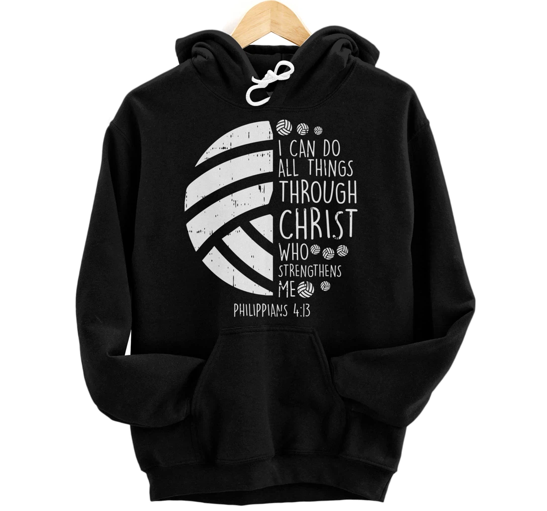 Volleyball i can do things Bible Verse God Jesus Gift Pullover Hoodie