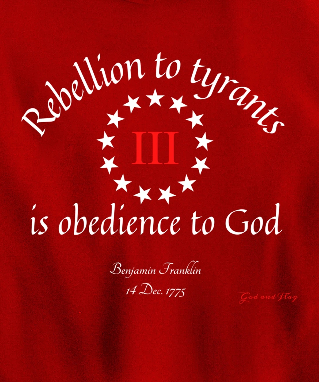THREE PERCENTER 3% III REBELLION TYRANTS IS OBEDIANCE TO GOD Pullover Hoodie