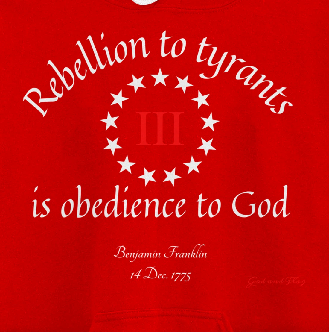 THREE PERCENTER 3% III REBELLION TYRANTS IS OBEDIANCE TO GOD Pullover Hoodie