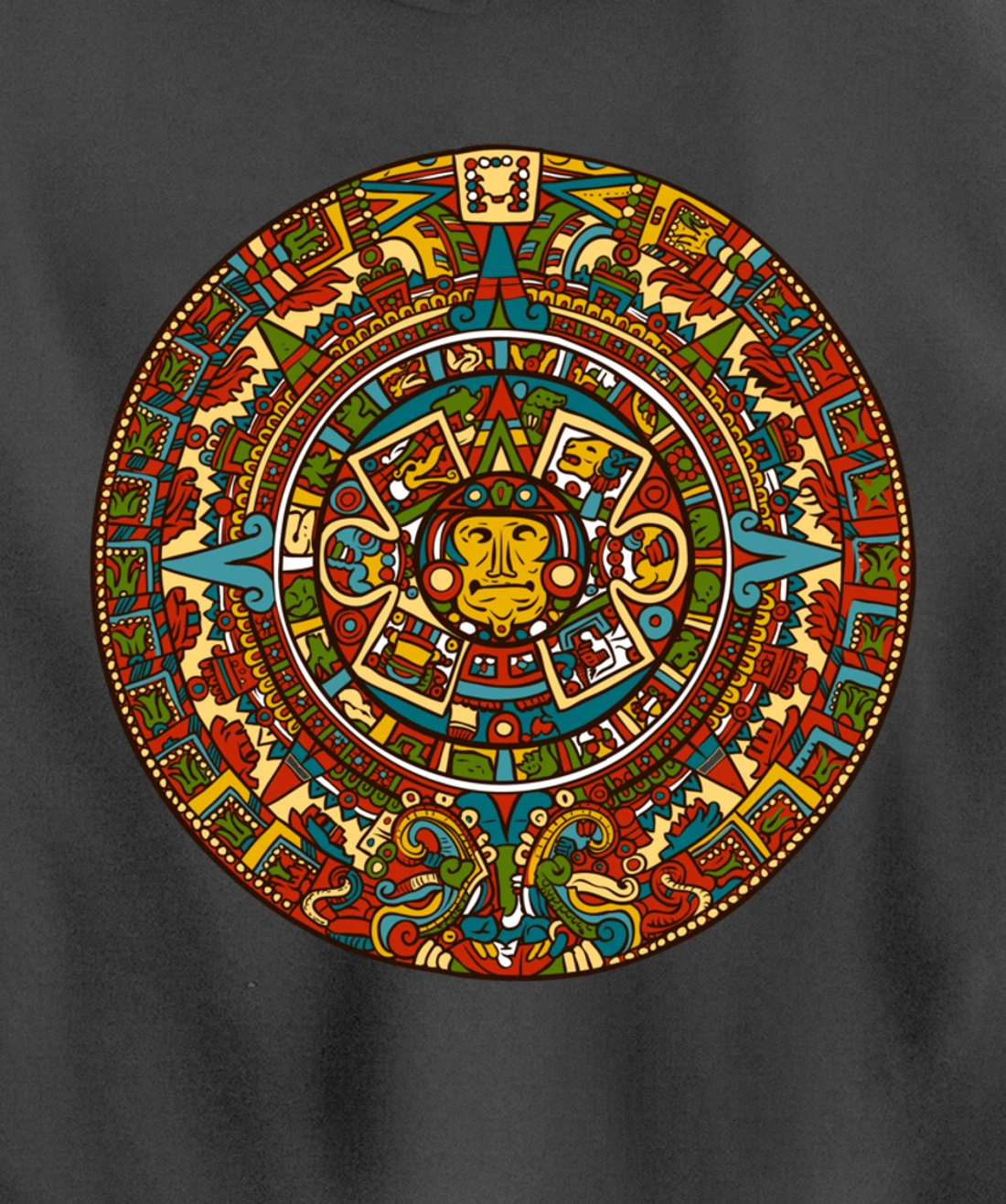 Aztec Mandala for Sun God Calendar Souvenir Mexico Aztec Pullover Hoodie