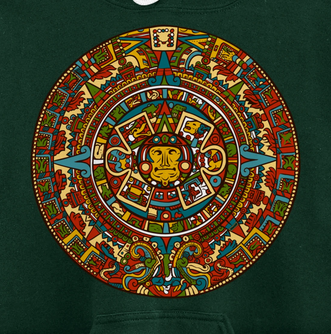 Aztec Mandala for Sun God Calendar Souvenir Mexico Aztec Pullover Hoodie