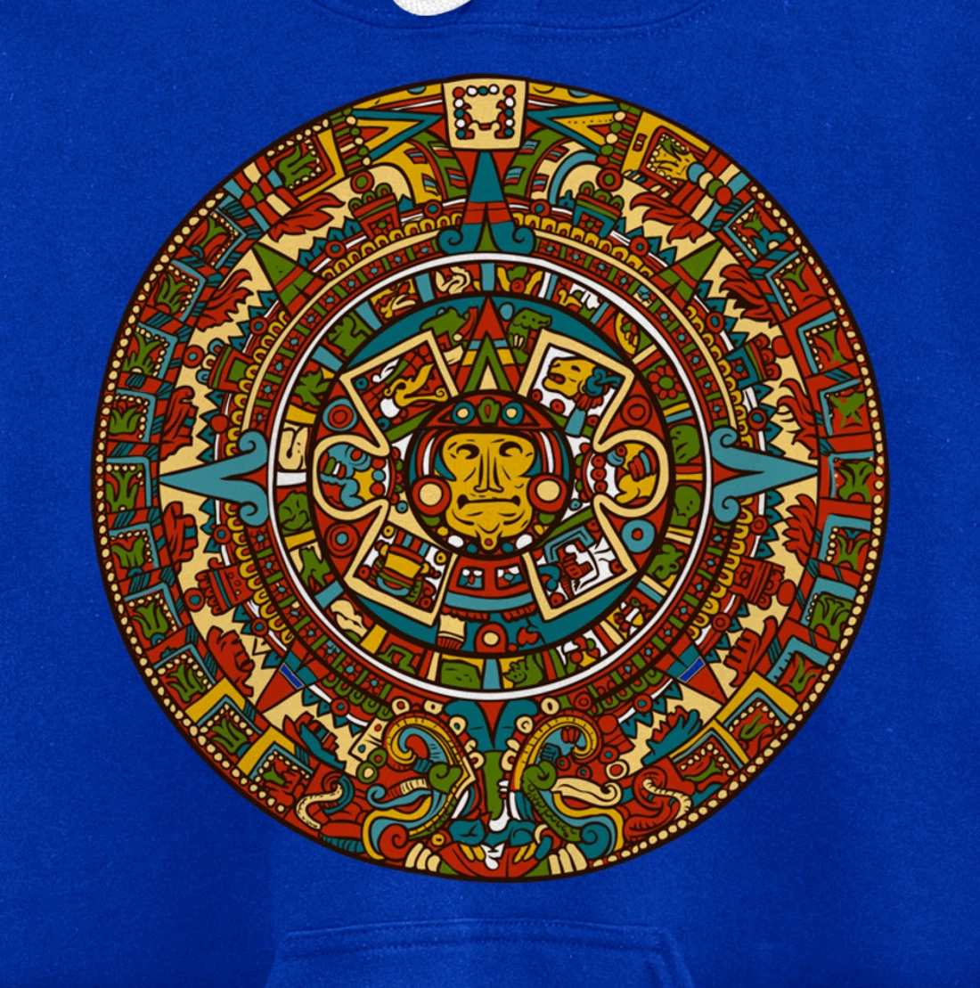 Aztec Mandala for Sun God Calendar Souvenir Mexico Aztec Pullover Hoodie