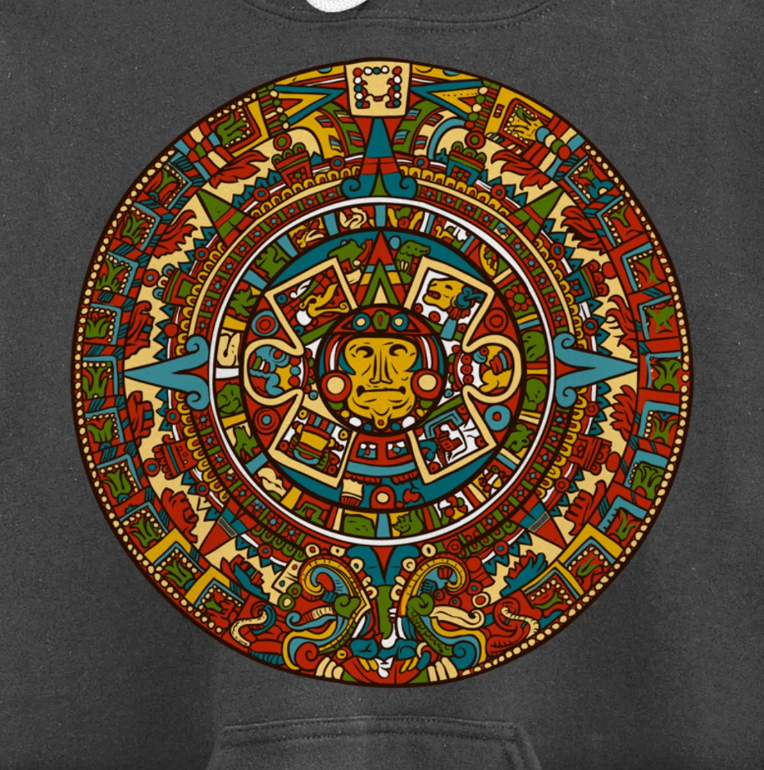 Aztec Mandala for Sun God Calendar Souvenir Mexico Aztec Pullover Hoodie