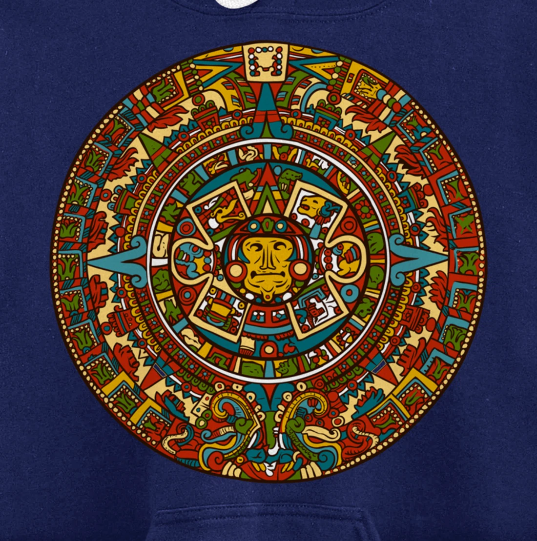 Aztec Mandala for Sun God Calendar Souvenir Mexico Aztec Pullover Hoodie