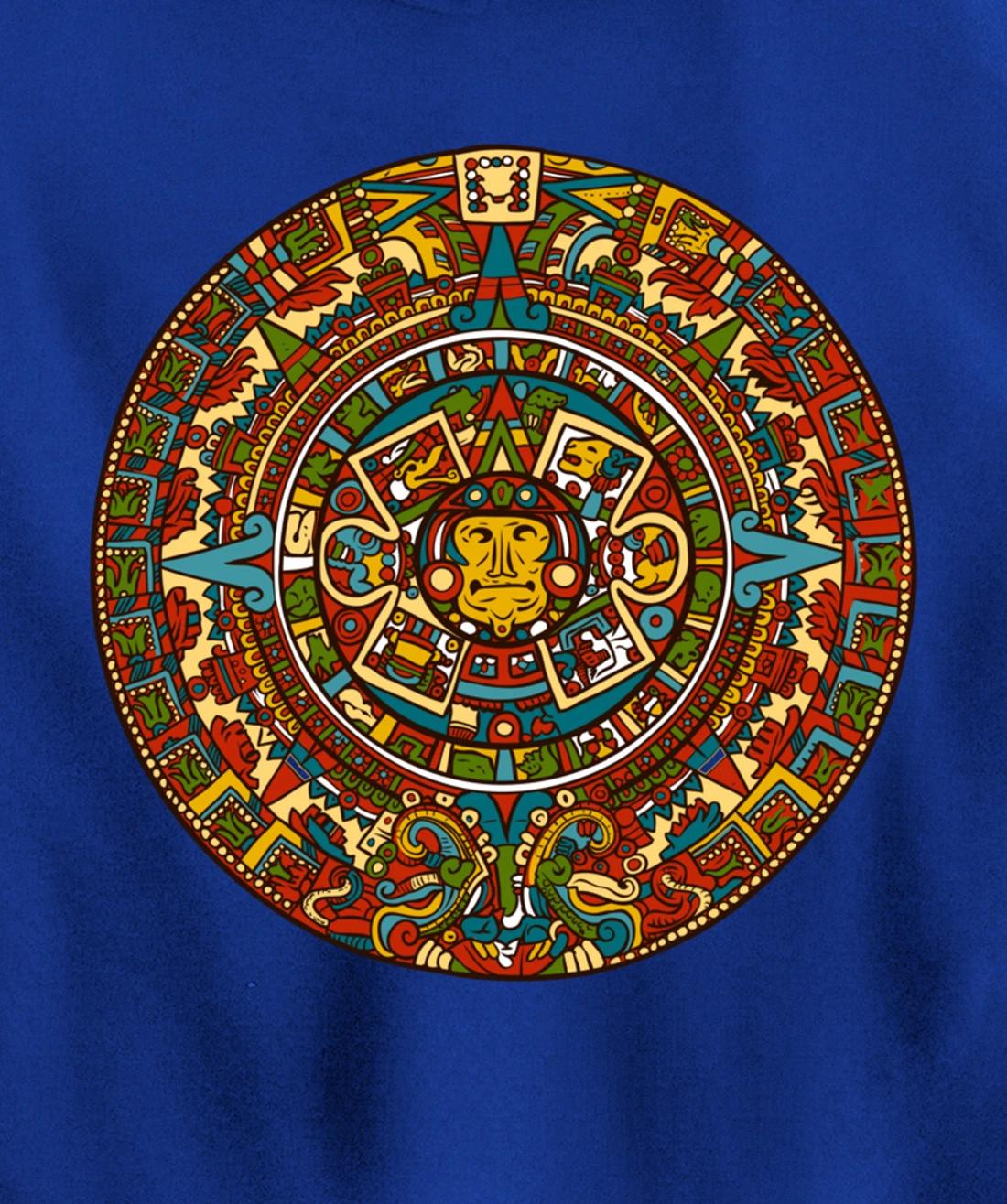 Aztec Mandala for Sun God Calendar Souvenir Mexico Aztec Pullover Hoodie