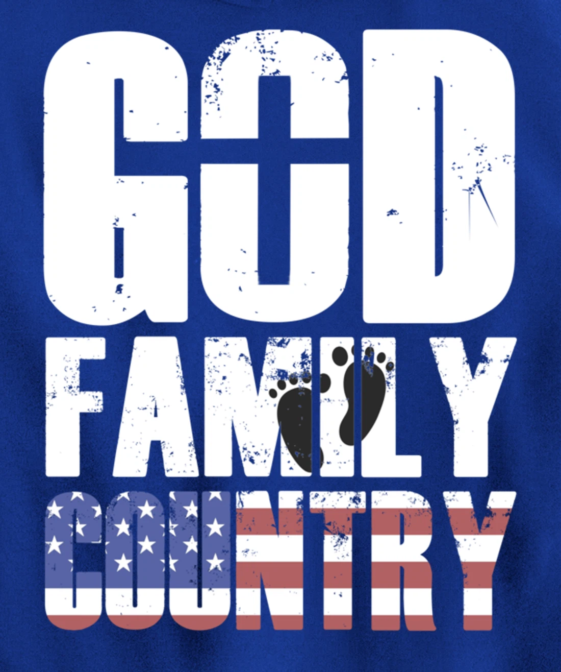 GOD FAMILY COUNTRY Christian Cross American Flag Baby Feet Pullover Hoodie