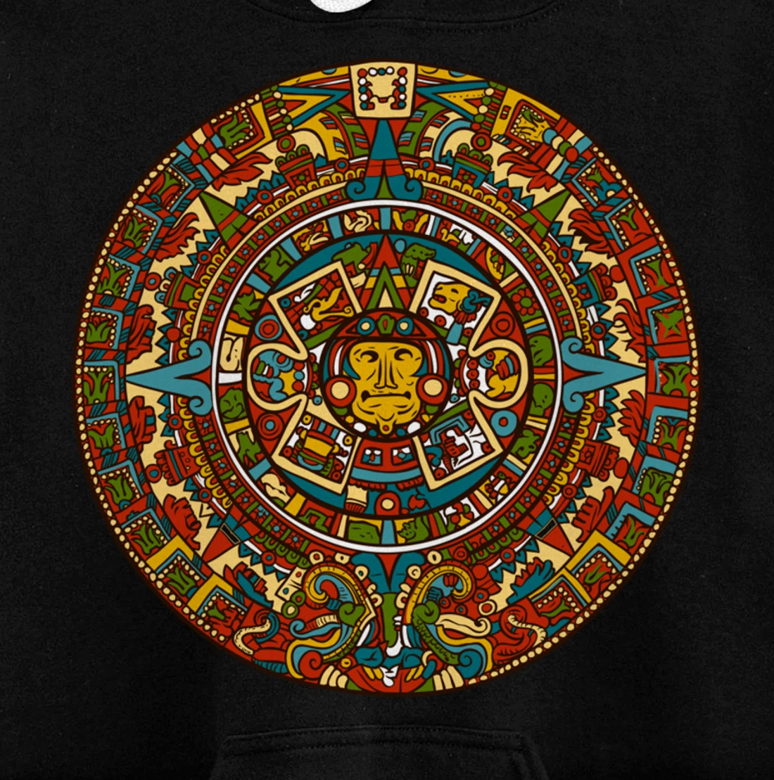 Aztec Mandala for Sun God Calendar Souvenir Mexico Aztec Pullover Hoodie