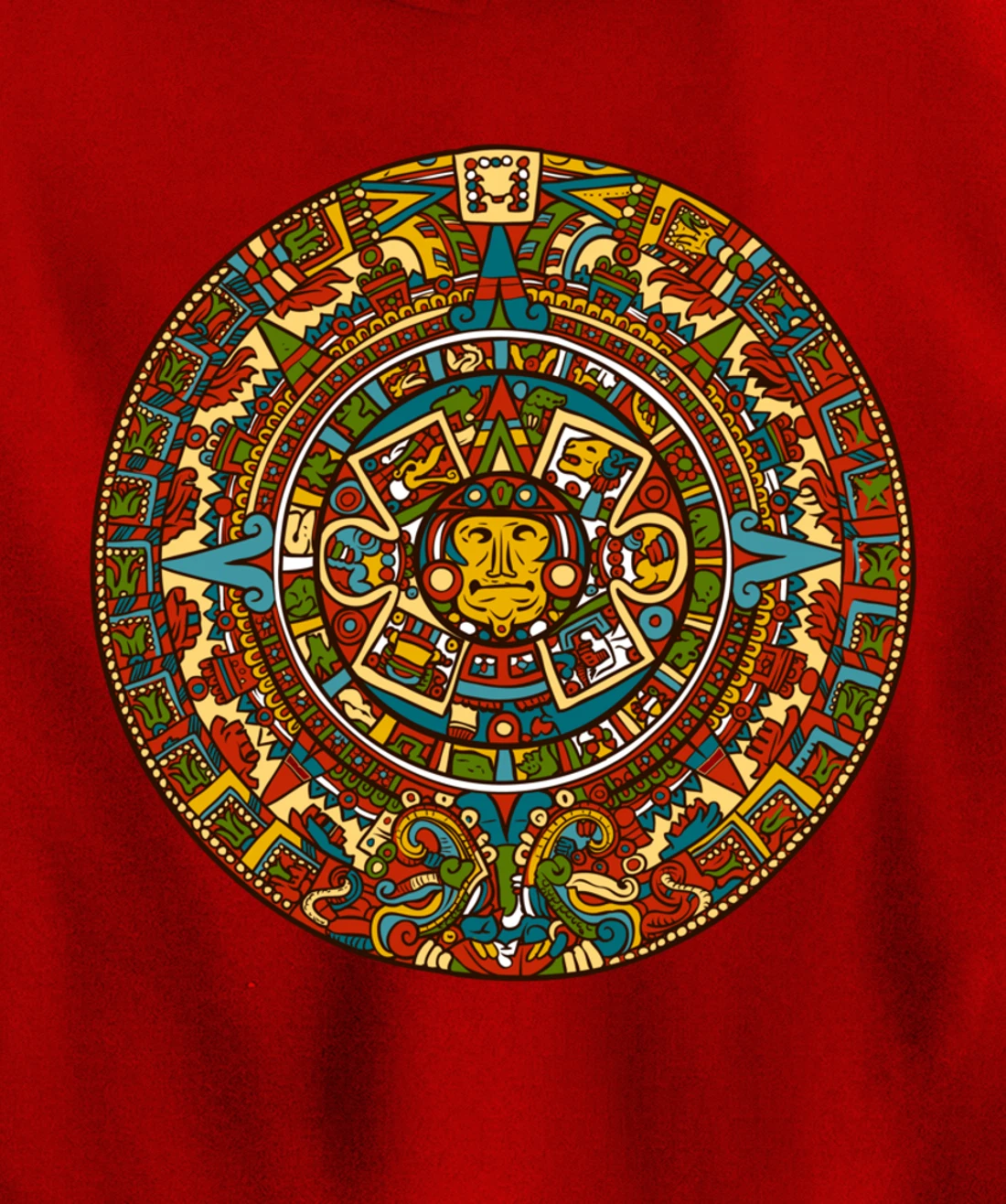 Aztec Mandala for Sun God Calendar Souvenir Mexico Aztec Pullover Hoodie