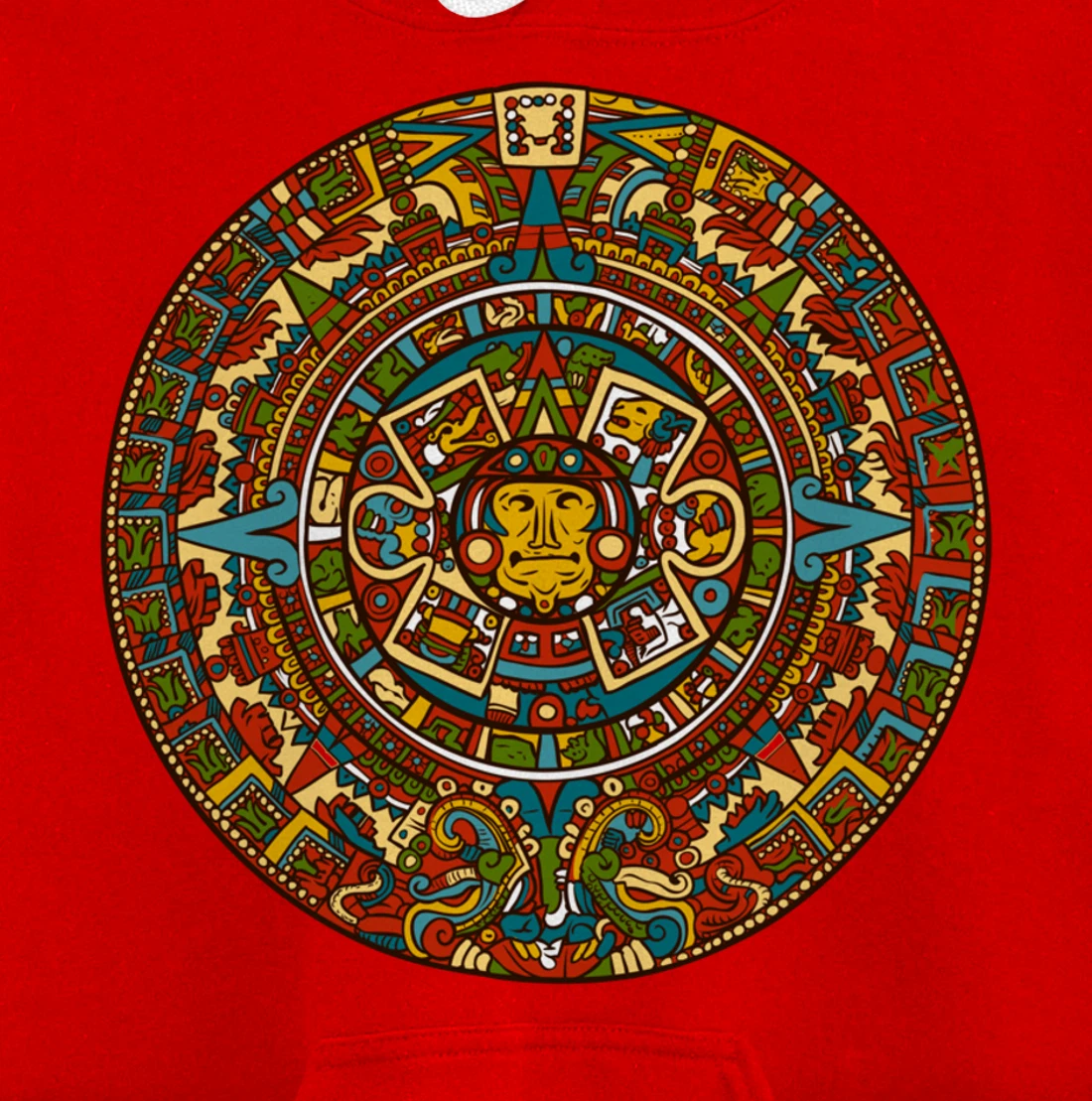 Aztec Mandala for Sun God Calendar Souvenir Mexico Aztec Pullover Hoodie