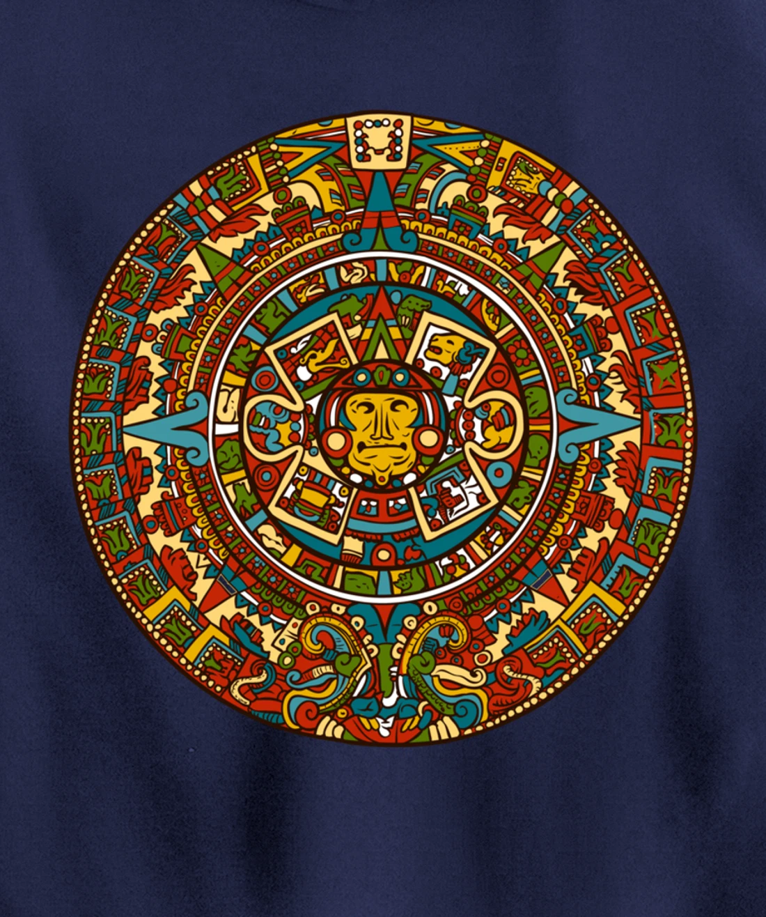Aztec Mandala for Sun God Calendar Souvenir Mexico Aztec Pullover Hoodie