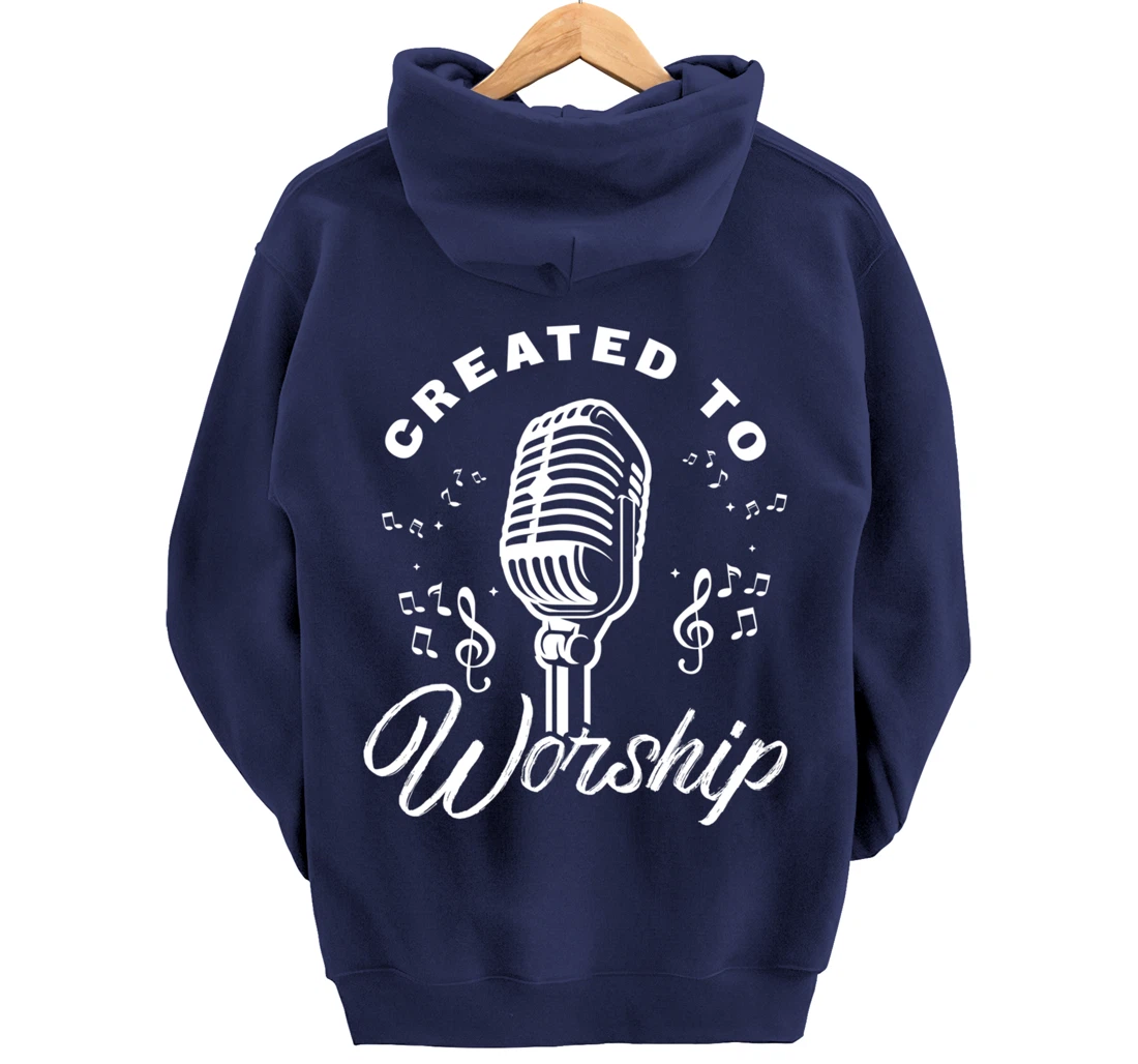 Created To Worship Gift Design For Christian God Fans Pullover Hoodie