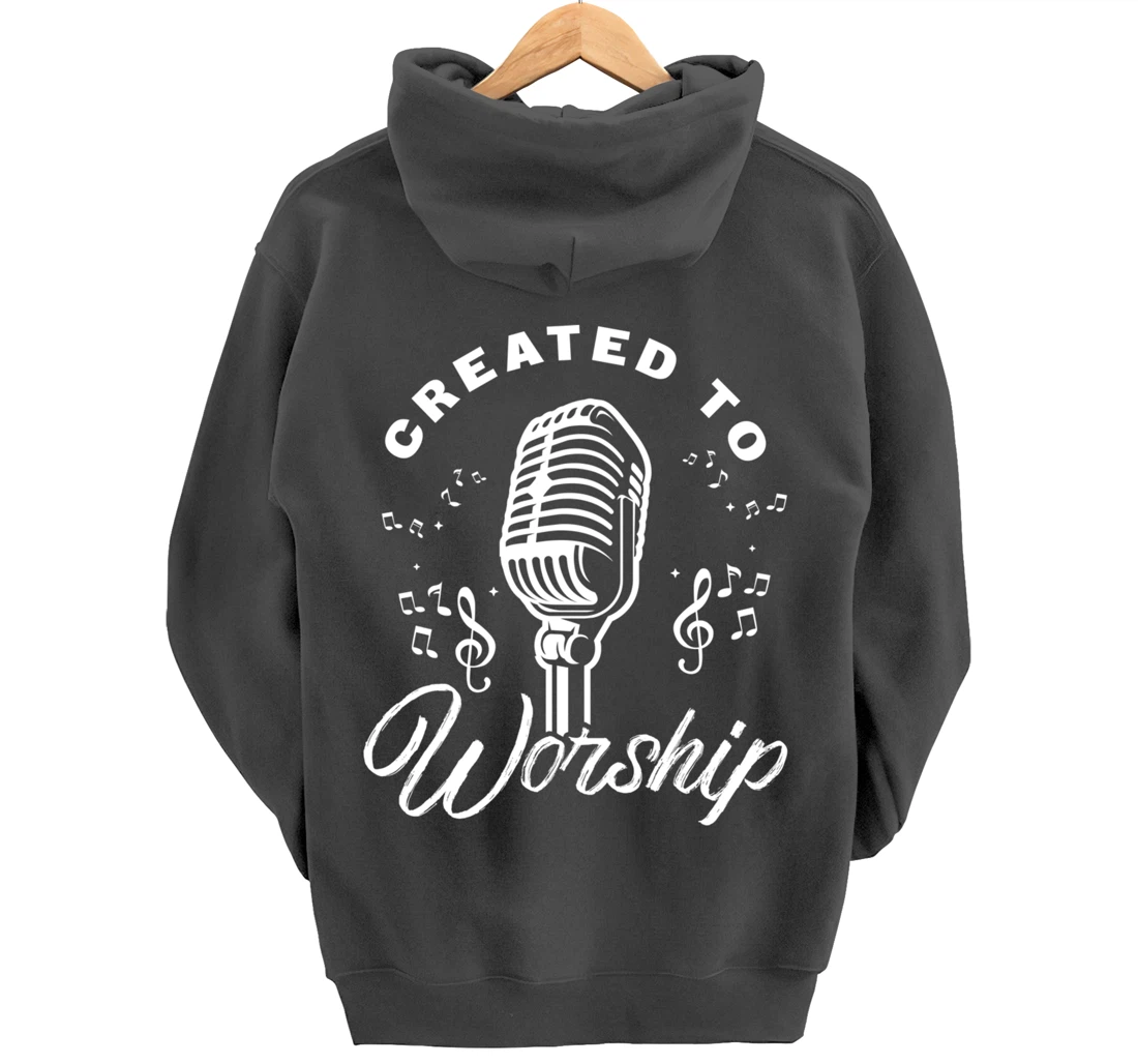 Created To Worship Gift Design For Christian God Fans Pullover Hoodie