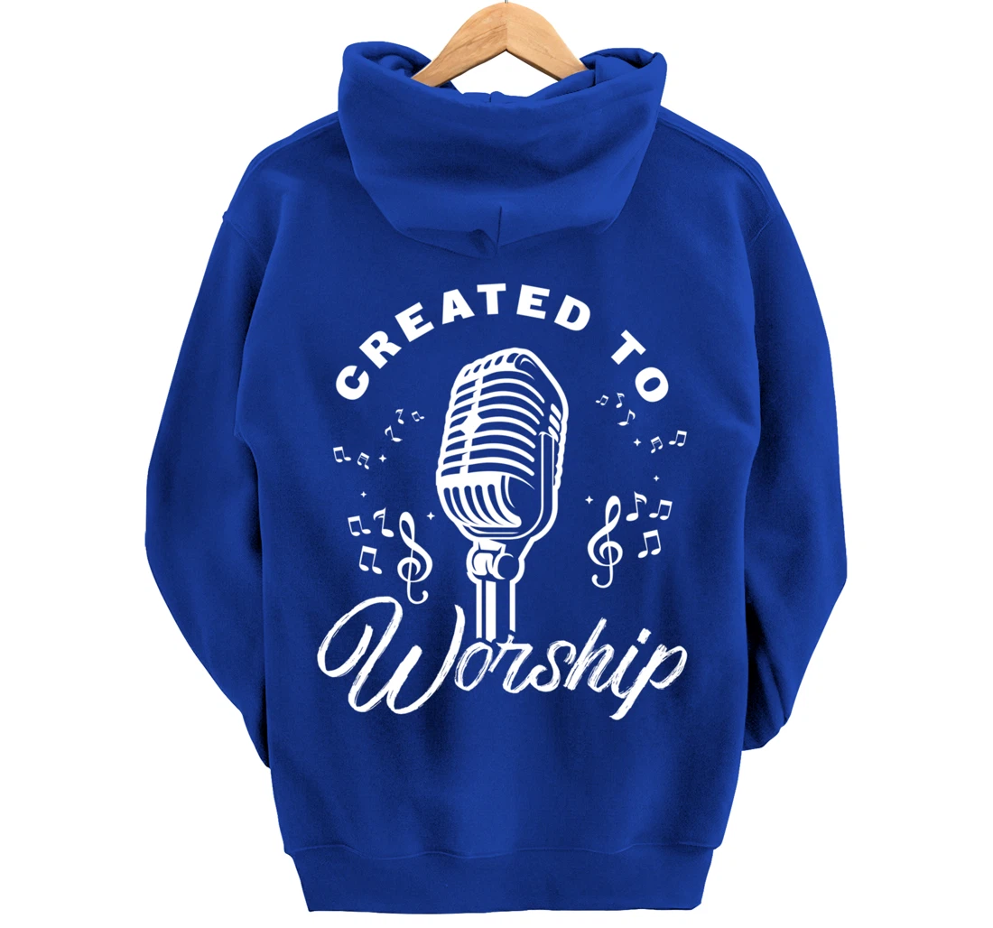 Created To Worship Gift Design For Christian God Fans Pullover Hoodie