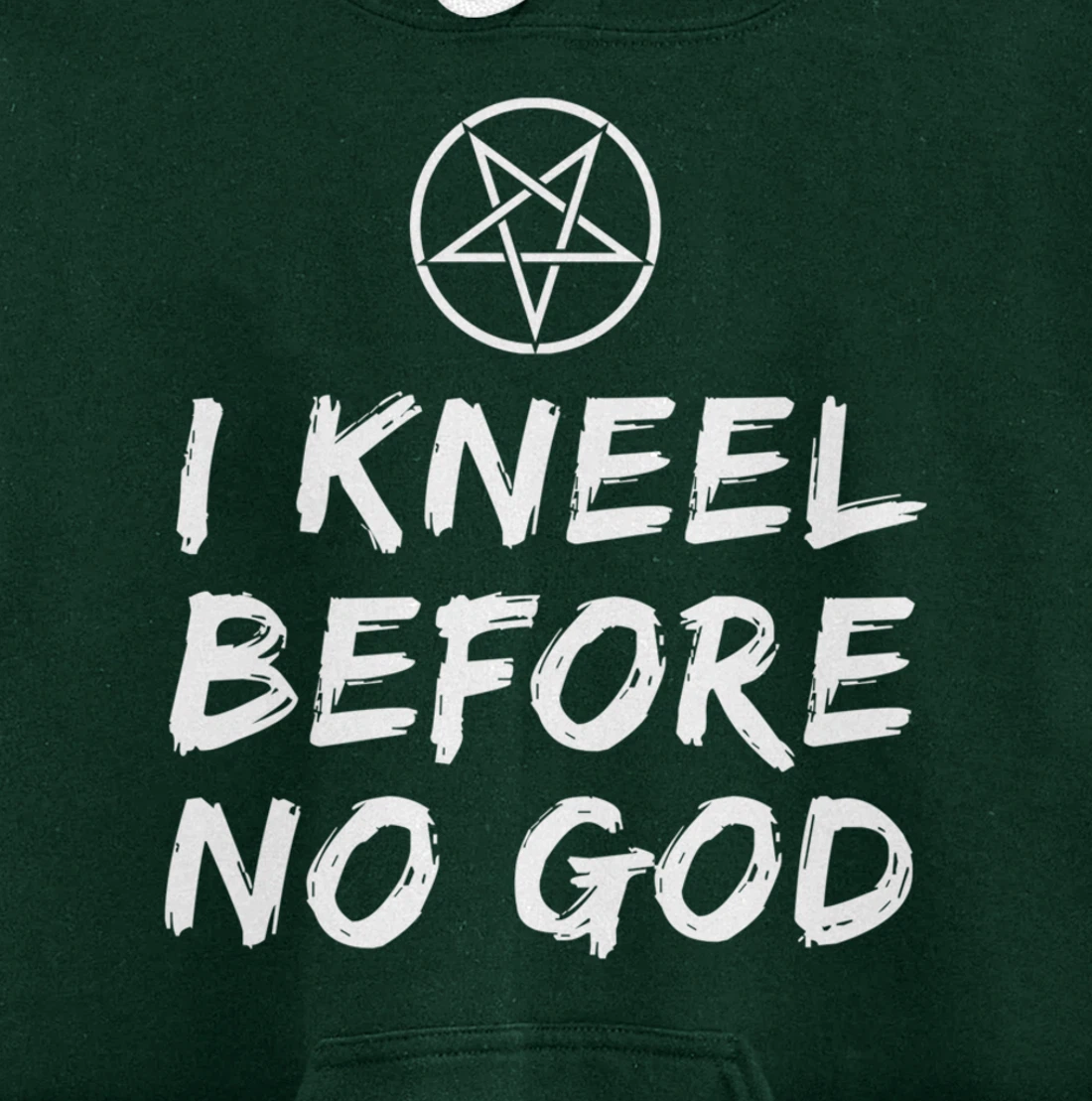 I Kneel Before No God Pentagram Goth Gothic Grunge Satanic Pullover Hoodie