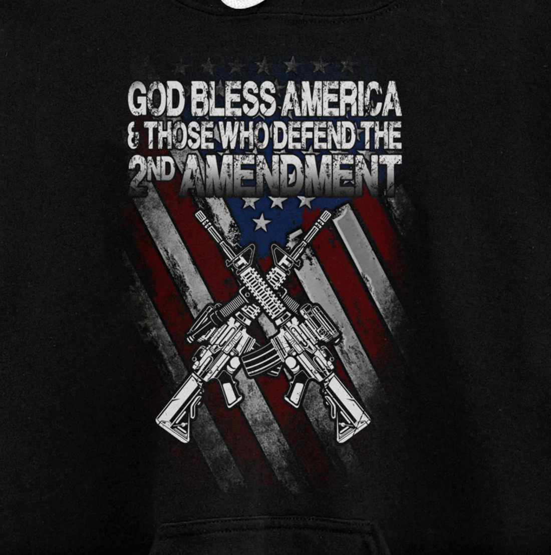 God Bless America Defend 2nd Amendment Guns Gift Pullover Hoodie
