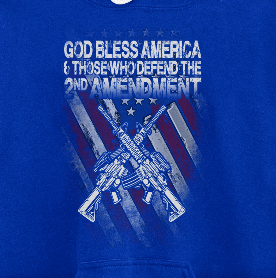 God Bless America Defend 2nd Amendment Guns Gift Pullover Hoodie