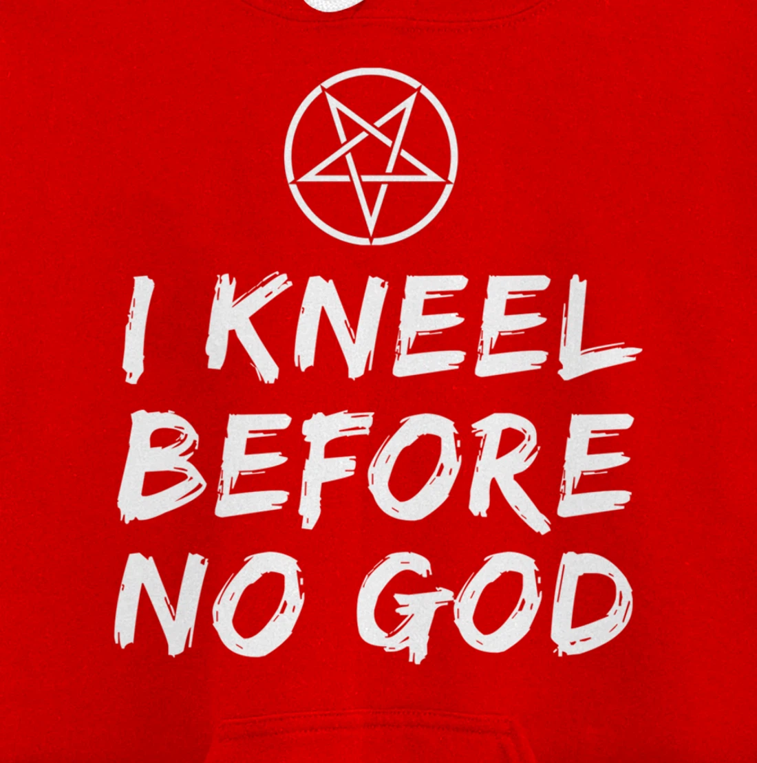 I Kneel Before No God Pentagram Goth Gothic Grunge Satanic Pullover Hoodie