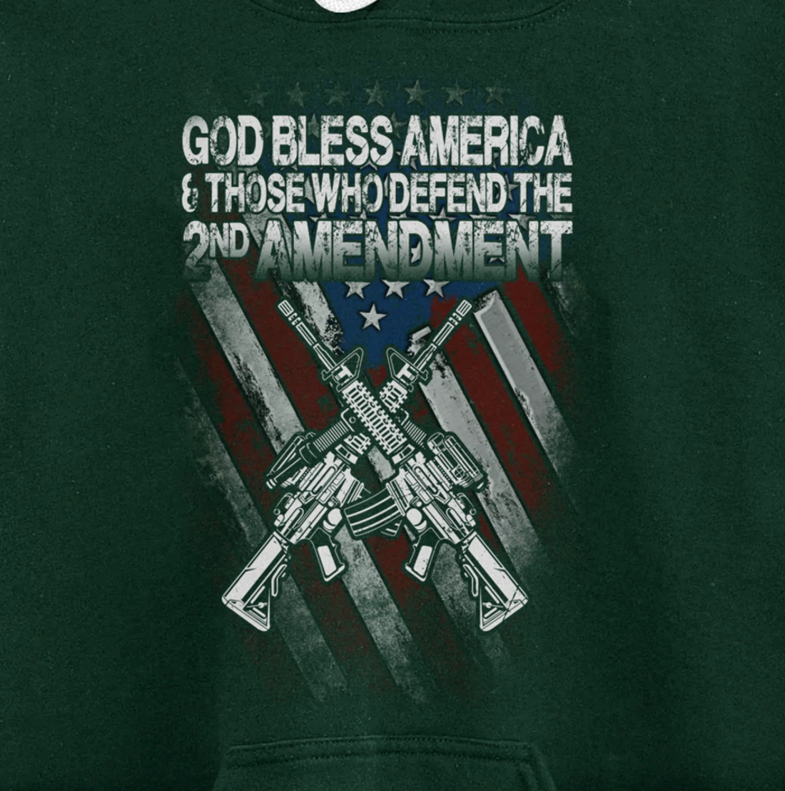 God Bless America Defend 2nd Amendment Guns Gift Pullover Hoodie