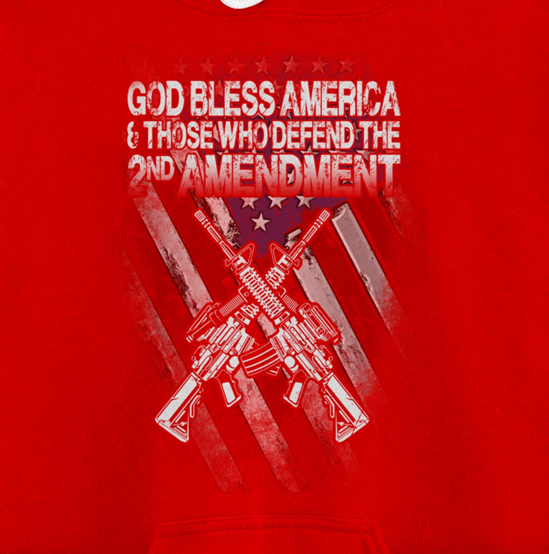 God Bless America Defend 2nd Amendment Guns Gift Pullover Hoodie