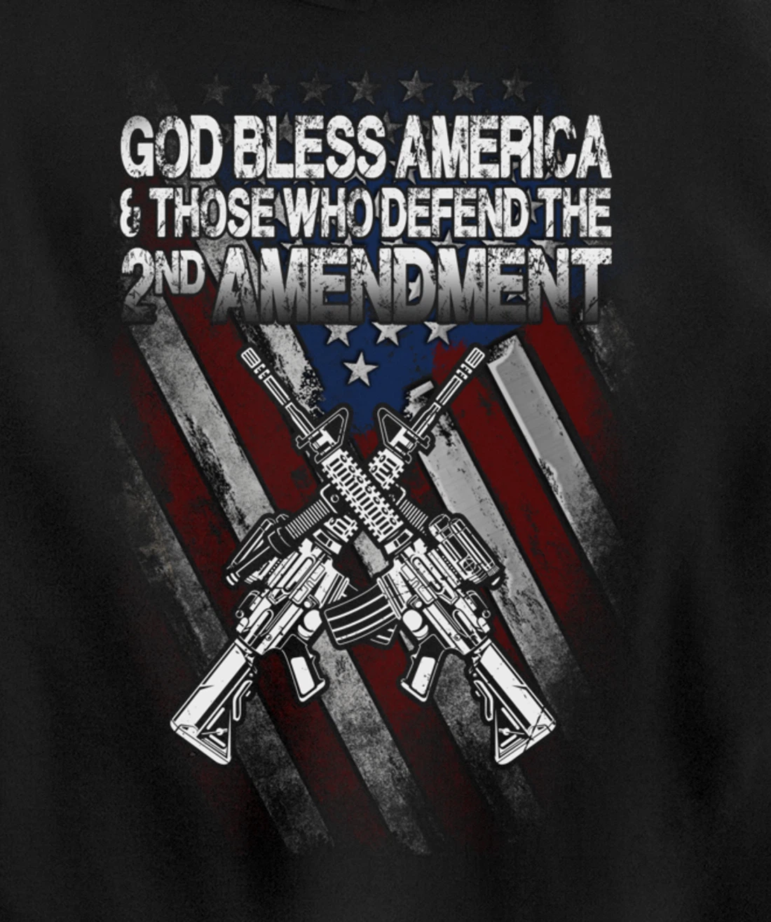 God Bless America Defend 2nd Amendment Guns Gift Pullover Hoodie