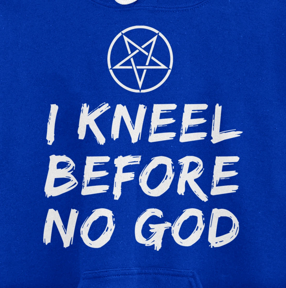 I Kneel Before No God Pentagram Goth Gothic Grunge Satanic Pullover Hoodie