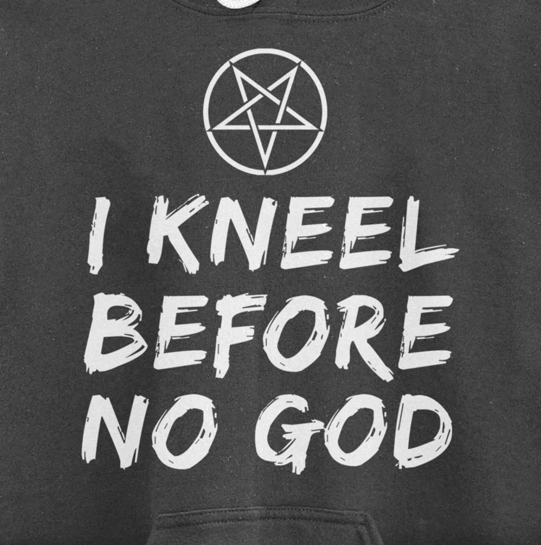 I Kneel Before No God Pentagram Goth Gothic Grunge Satanic Pullover Hoodie