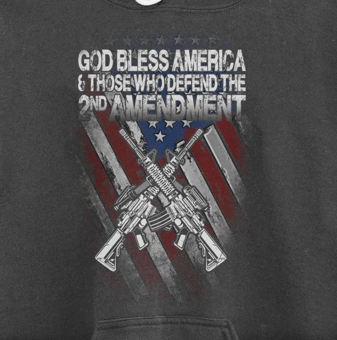 God Bless America Defend 2nd Amendment Guns Gift Pullover Hoodie