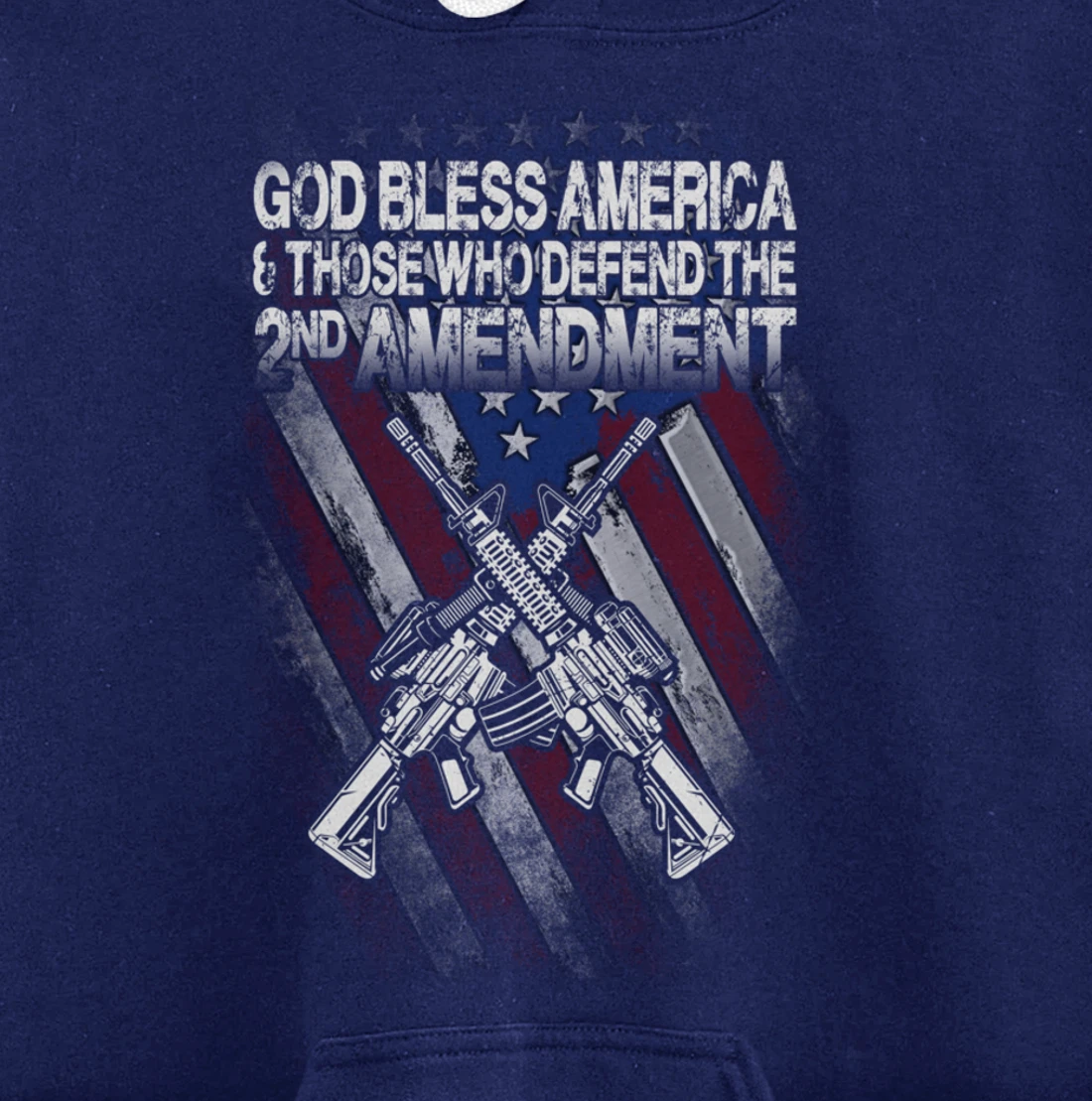 God Bless America Defend 2nd Amendment Guns Gift Pullover Hoodie