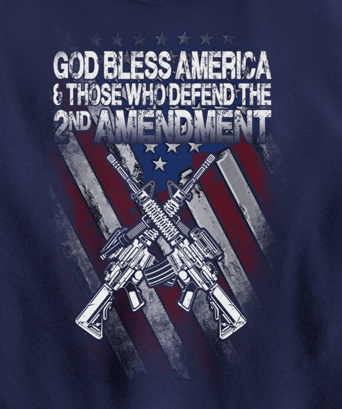 God Bless America Defend 2nd Amendment Guns Gift Pullover Hoodie