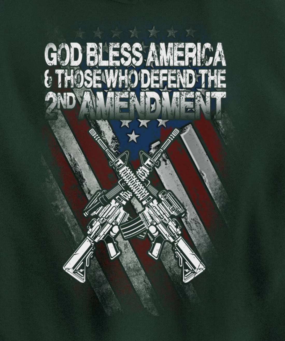 God Bless America Defend 2nd Amendment Guns Gift Pullover Hoodie