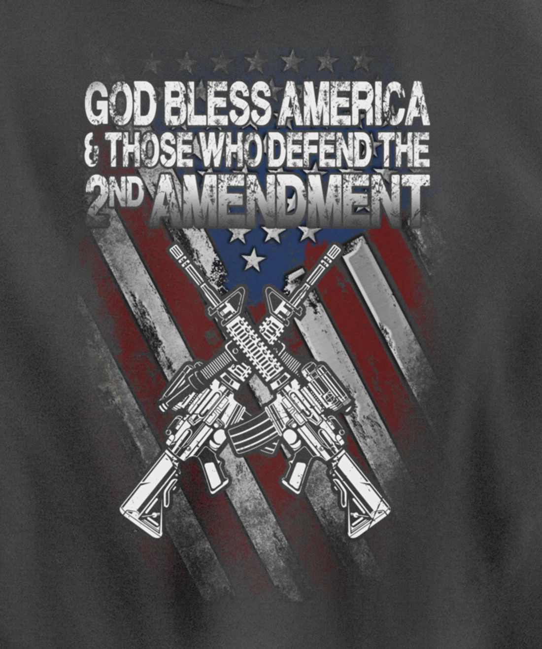 God Bless America Defend 2nd Amendment Guns Gift Pullover Hoodie