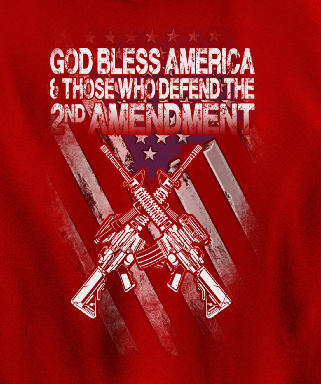 God Bless America Defend 2nd Amendment Guns Gift Pullover Hoodie
