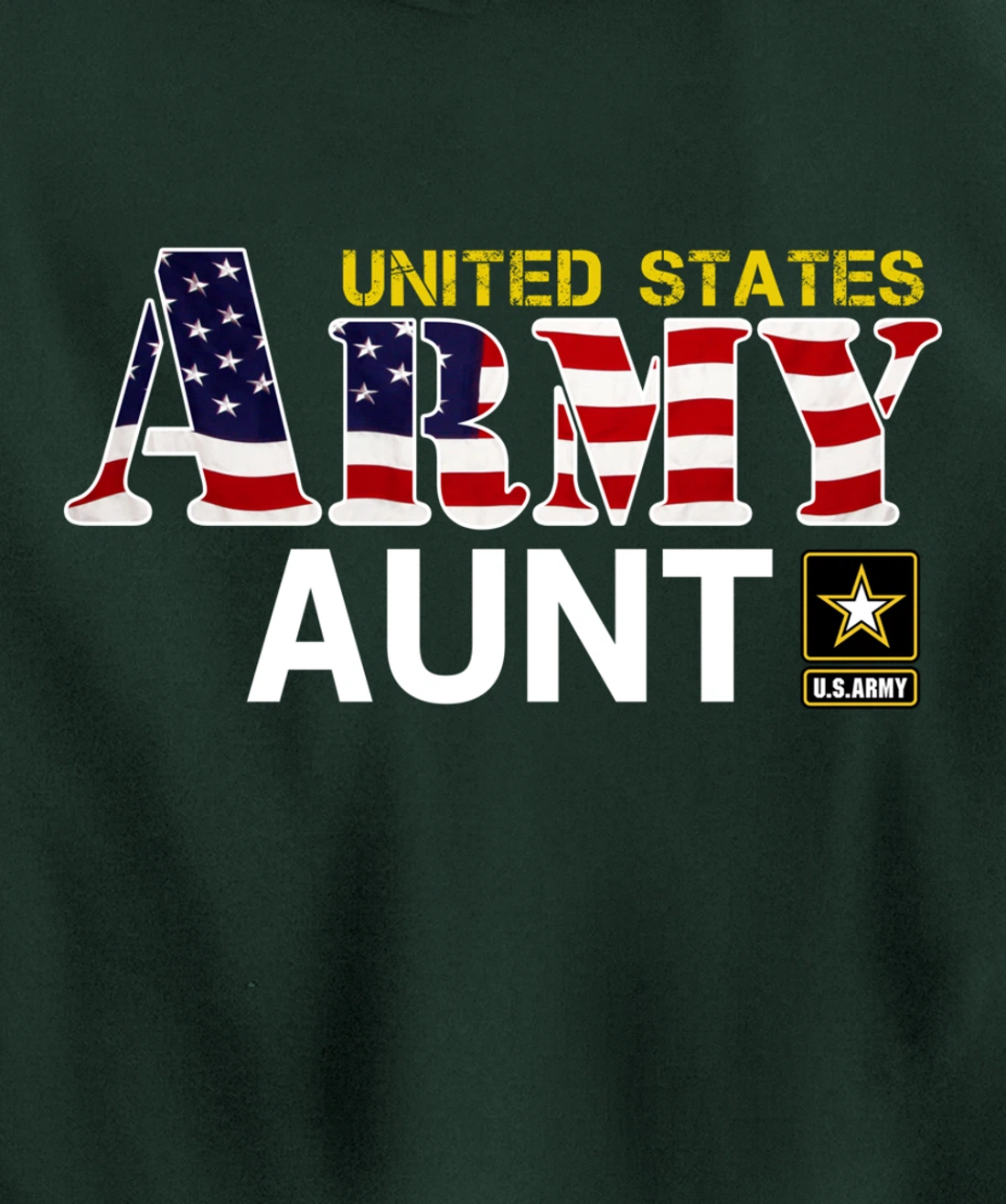 United States Army Aunt With American Flag Gift Veteran Pullover Hoodie