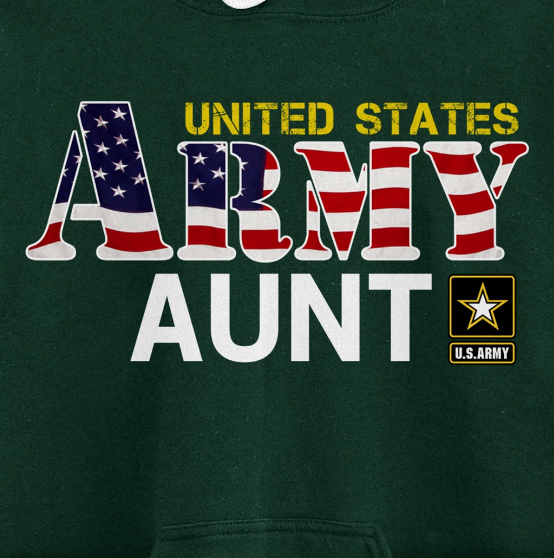United States Army Aunt With American Flag Gift Veteran Pullover Hoodie