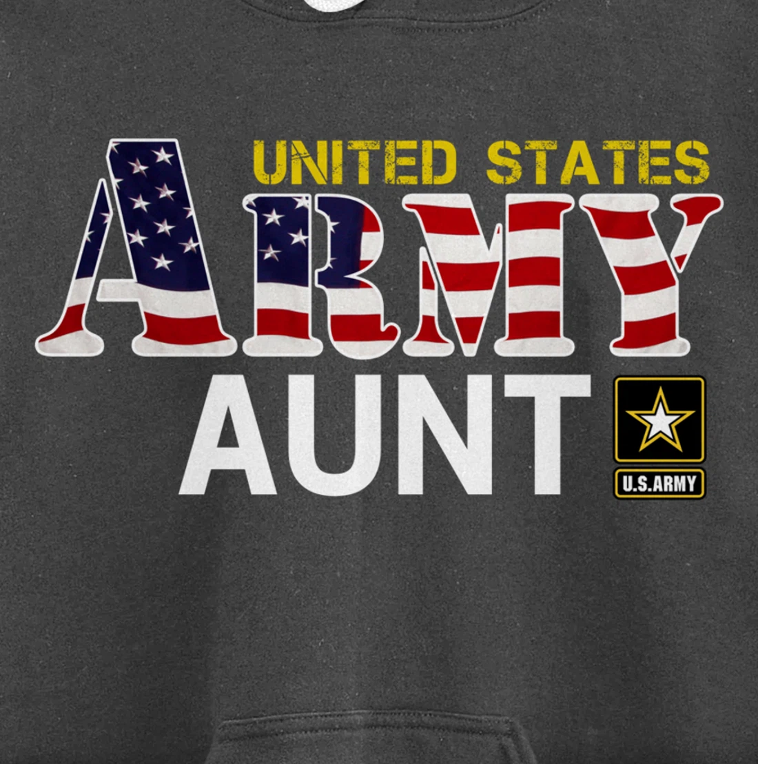 United States Army Aunt With American Flag Gift Veteran Pullover Hoodie