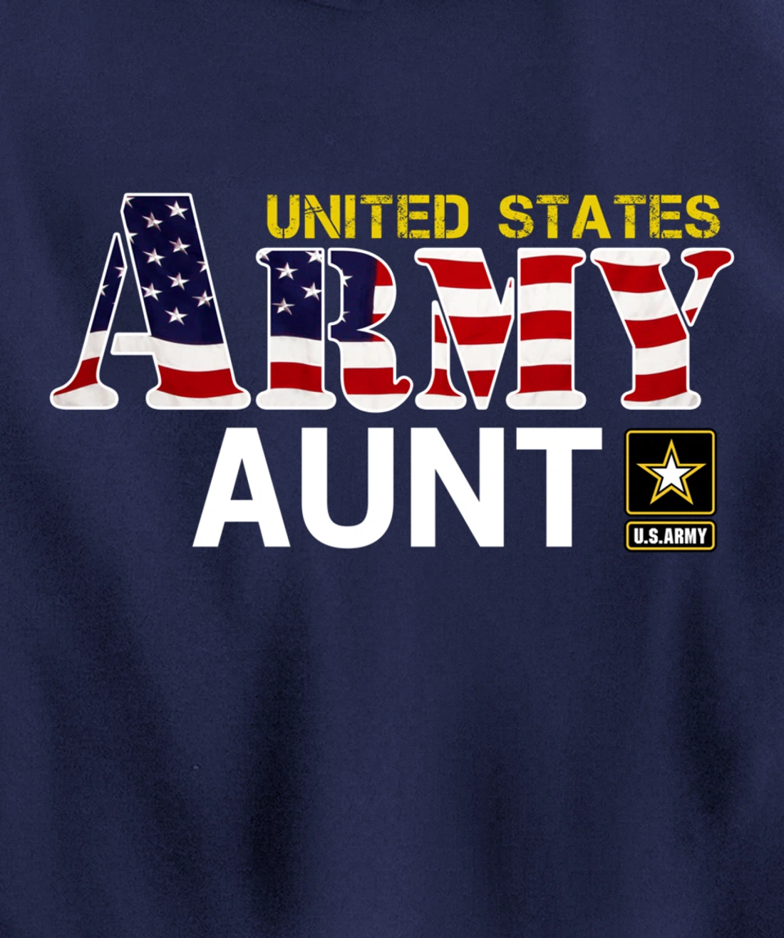 United States Army Aunt With American Flag Gift Veteran Pullover Hoodie