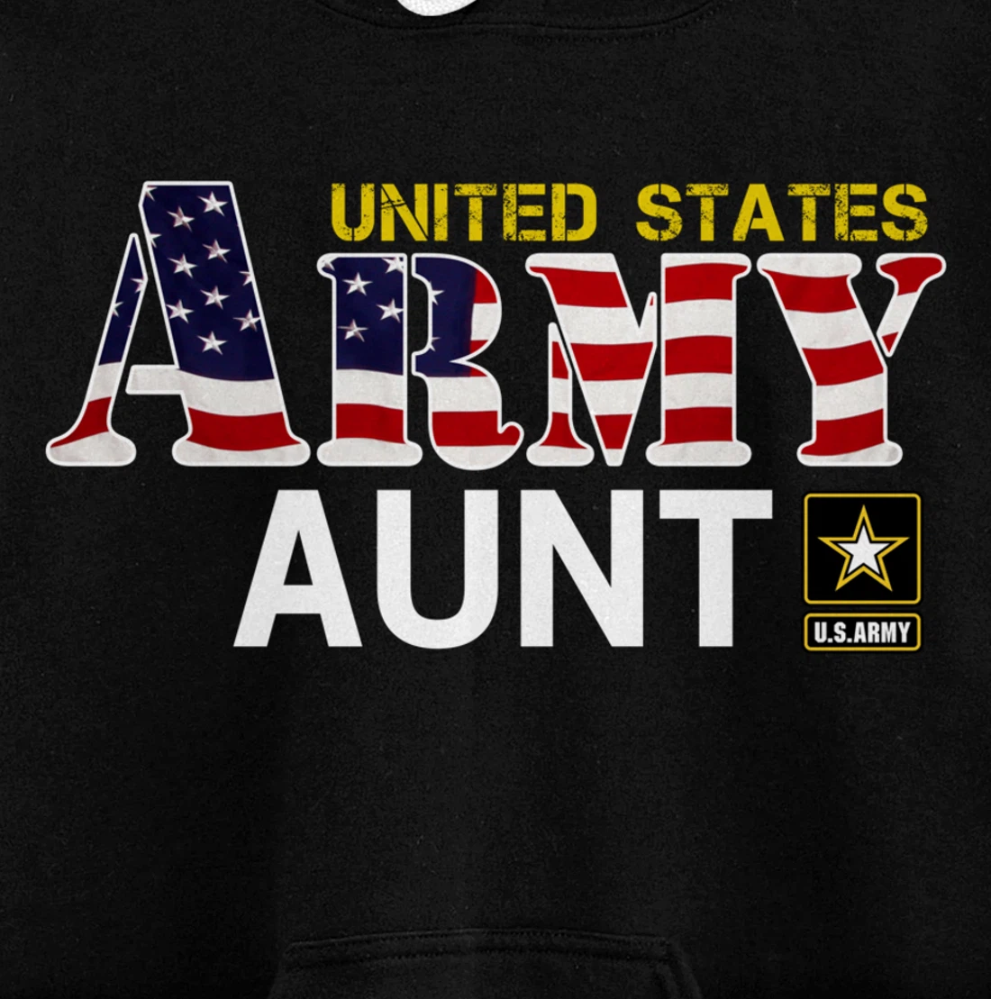 United States Army Aunt With American Flag Gift Veteran Pullover Hoodie