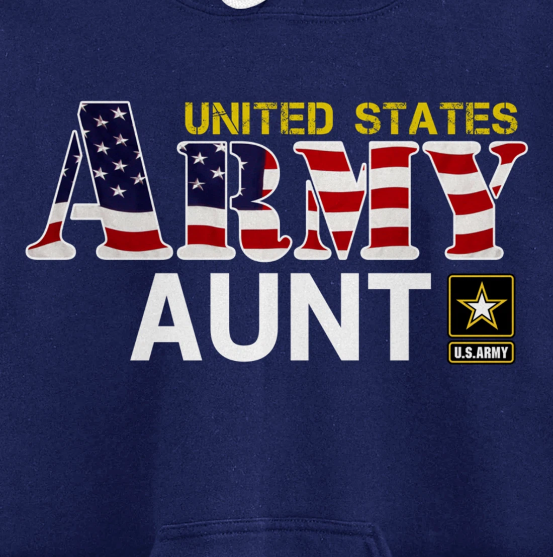 United States Army Aunt With American Flag Gift Veteran Pullover Hoodie