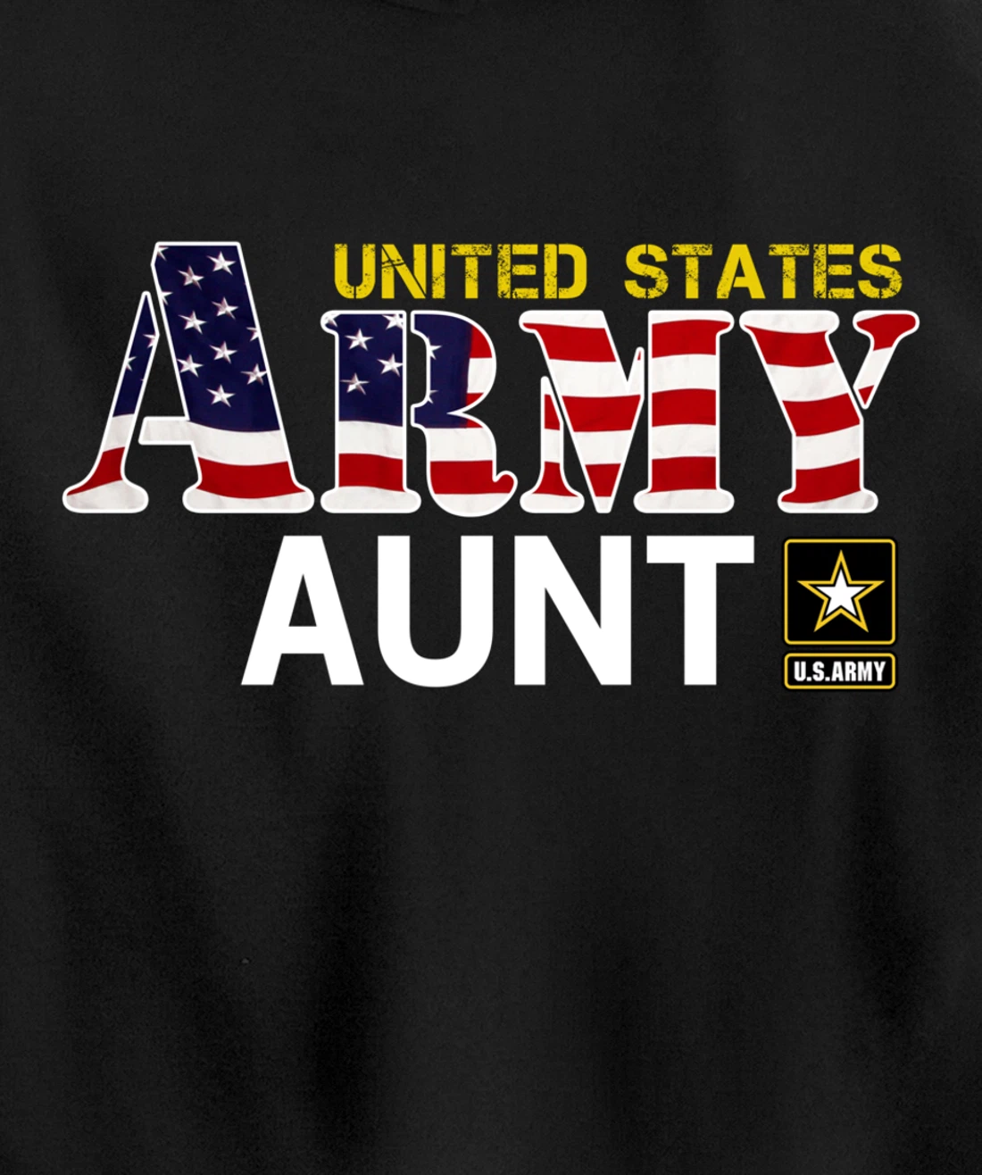 United States Army Aunt With American Flag Gift Veteran Pullover Hoodie