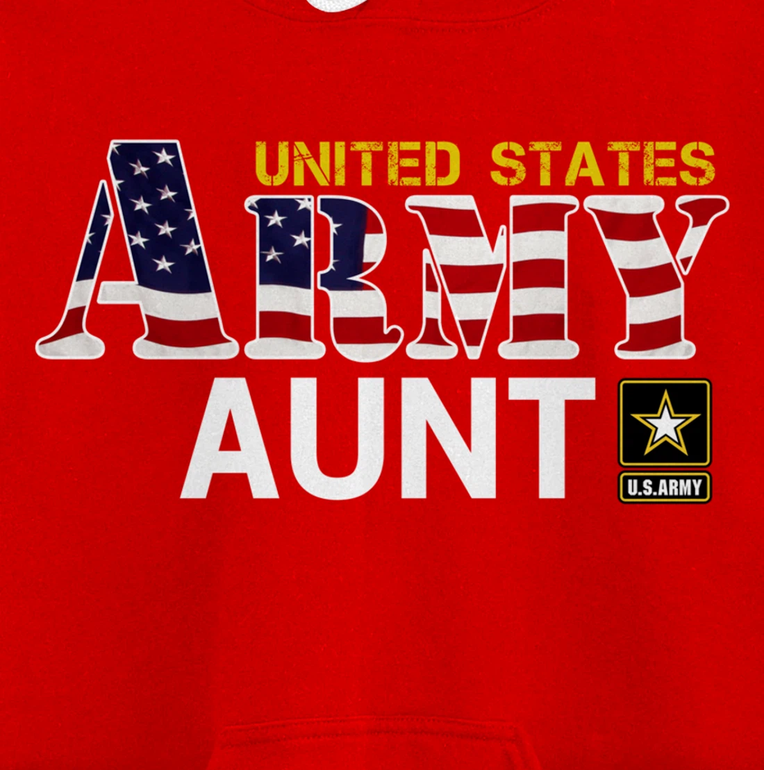 United States Army Aunt With American Flag Gift Veteran Pullover Hoodie