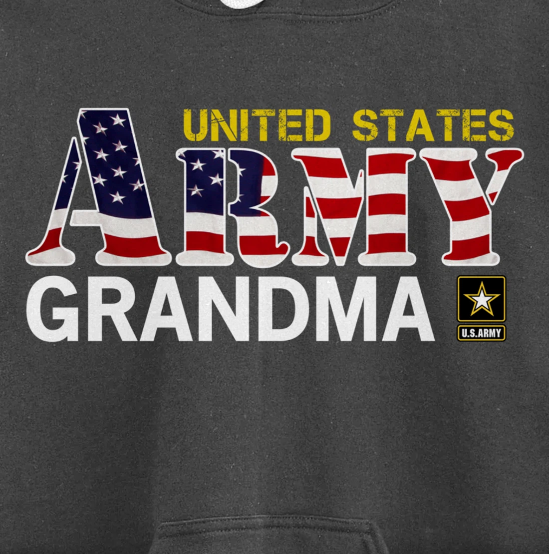 United States Army Grandma With American Flag Gift Veteran Pullover Hoodie
