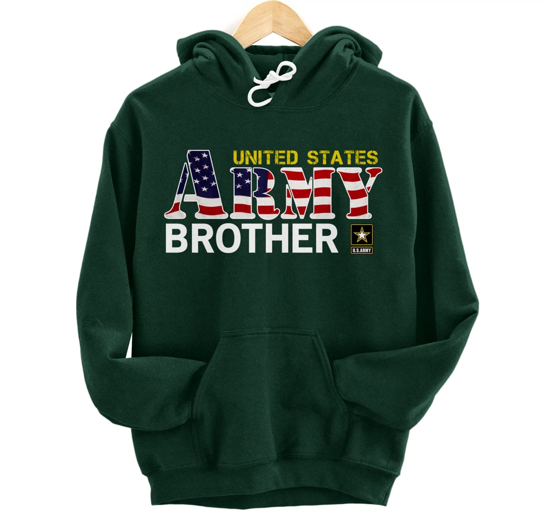 United States Army Brother With American Flag Gift Veteran Pullover Hoodie