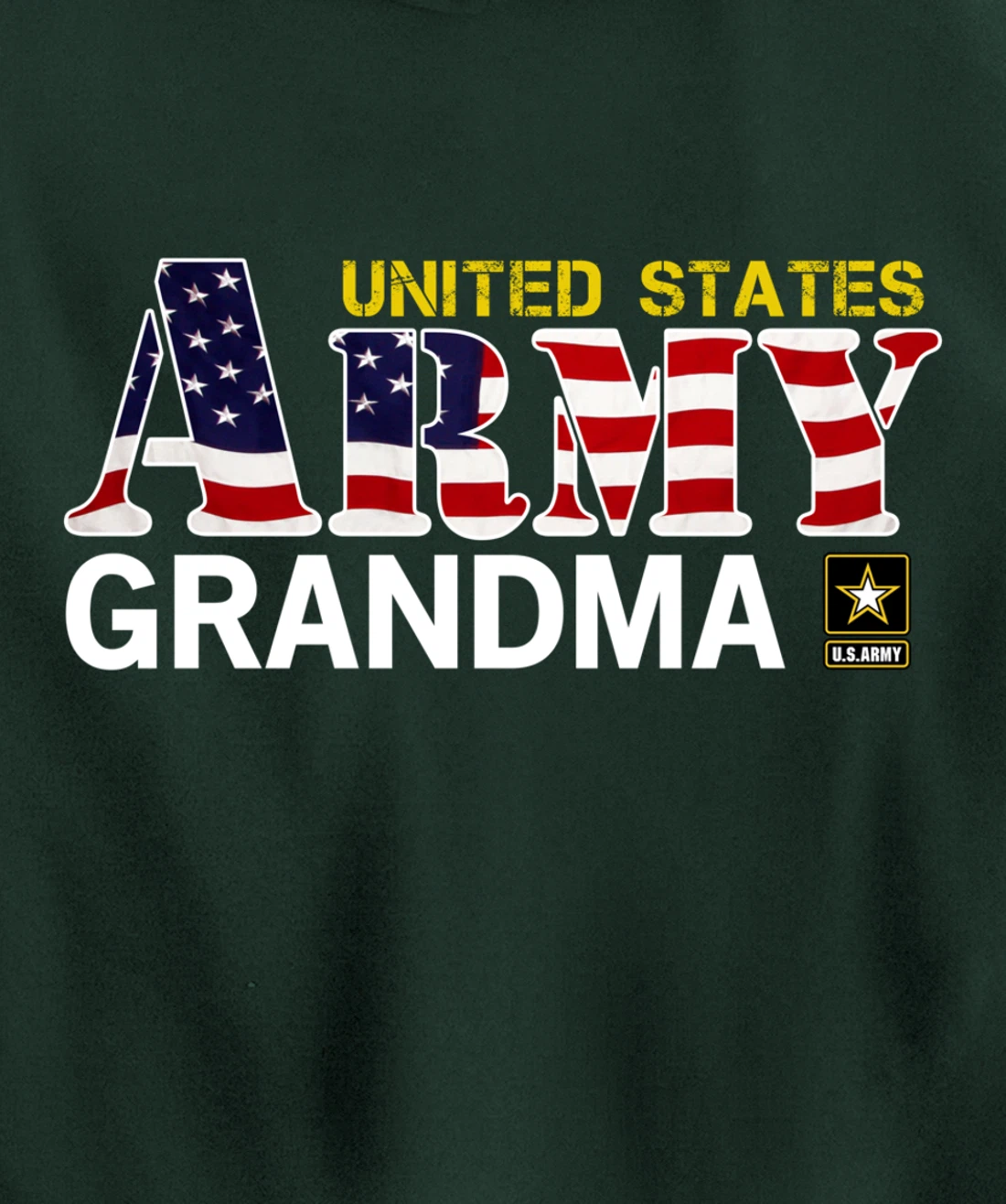 United States Army Grandma With American Flag Gift Veteran Pullover Hoodie
