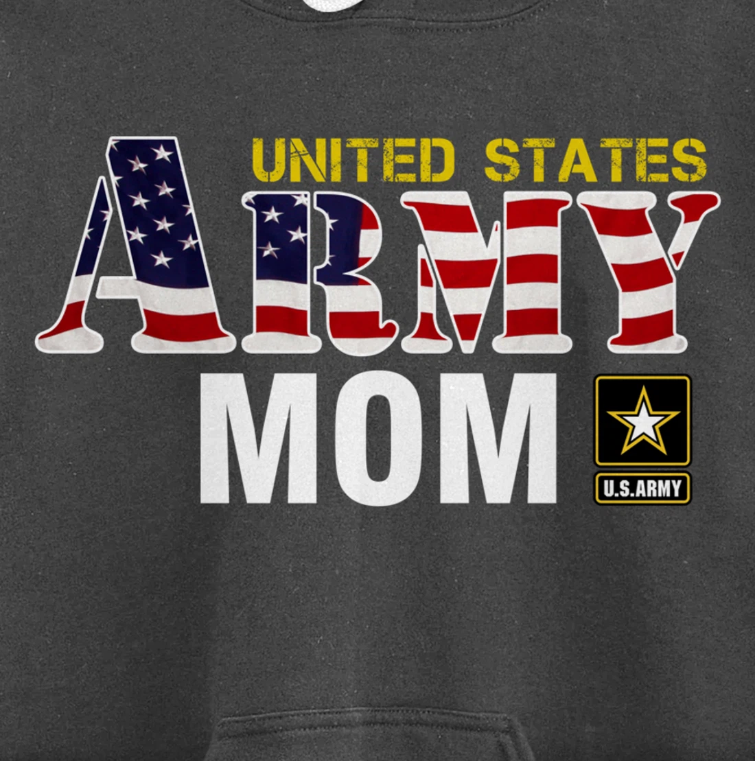 United States Army Mom With American Flag Gift Veteran Pullover Hoodie