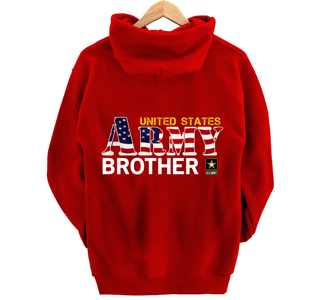 United States Army Brother With American Flag Gift Veteran Pullover Hoodie